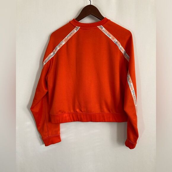 Nike Jacket Women’s XL Orange Full Zip Cropped Swoosh Spell Out Athleisure - Picture 3 of 12
